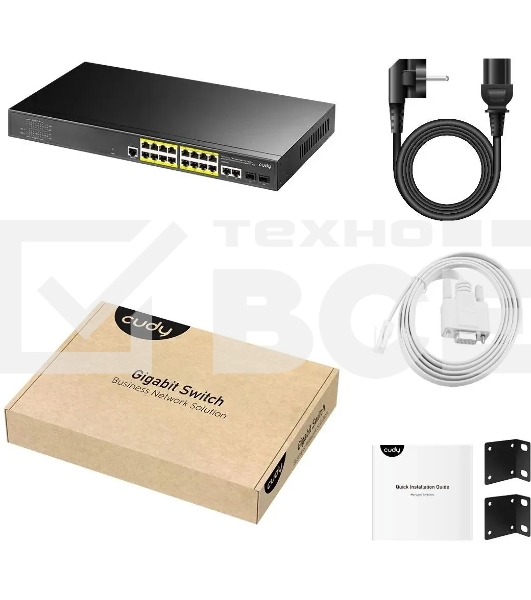 Коммутатор Cudy GS2018PS2-200W (L2) 16x1Гбит/с 2SFP 16PoE+ 200W управляемый