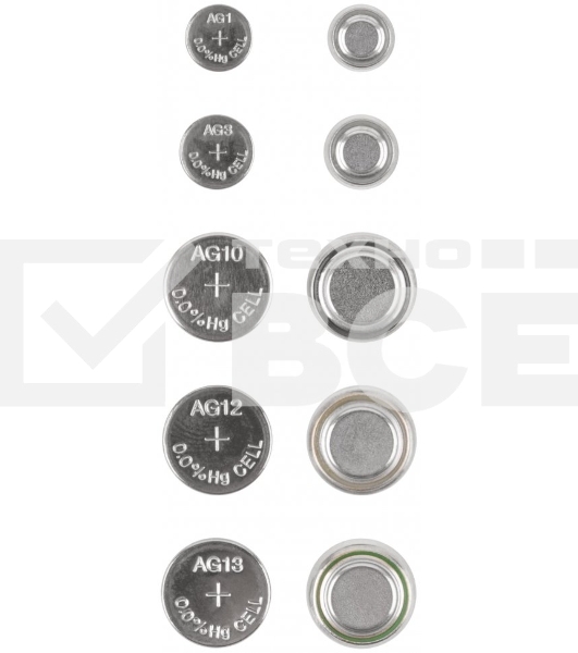 Батарейка щелочная, тип AG1*2 шт, AG3*2 шт, AG10*2 шт, AG12*2 шт, AG13*4 шт