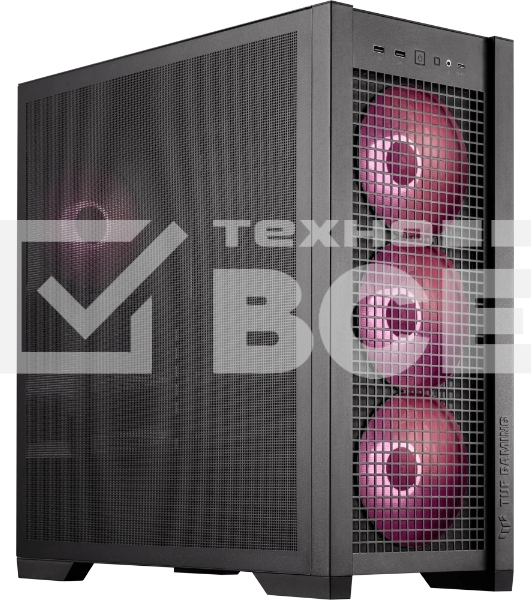 Компьютерный корпус ASUS TUF GAMING GT302 TG ARGb черный (90DC00I0-B19000) GT302/ARGb FANS/BLK