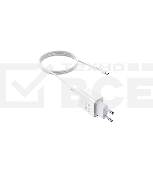 Блок питания (сетевой адаптер) HOCO C81A Asombroso single 1xUSB с кабелем Type-C, 2.1A, 10W, белый