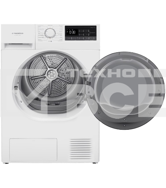 Сушильная машина Maunfeld MFDM168WH02 белый, 8 кг, сушка - тепловой насос, программ - 16, 59.5 x 84.5 x 61 см