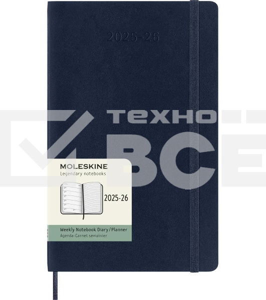 Еженедельник Moleskine ACADEMIC SOFT WKNT Large 130х210 мм, датированный на 18 месяцев, 208 страниц, мягкая обложка синий