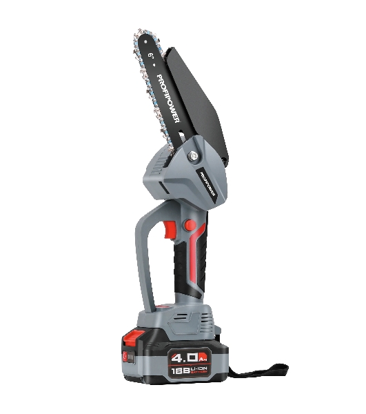 Цепная пила ProfiPower MKGST-18V (Li-ion-1 шт, 4.0А·ч, 15 см, 6',0-4500 об/мин, шина, цепь, З/У)