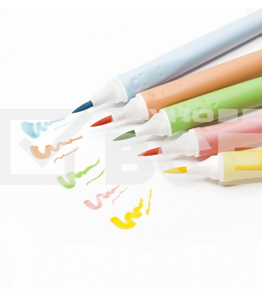 Фломастеры Silwerhof Create 13мм 146мм кисть, вентилируемый колпачок, 10 цветов, пакет с европодвесом