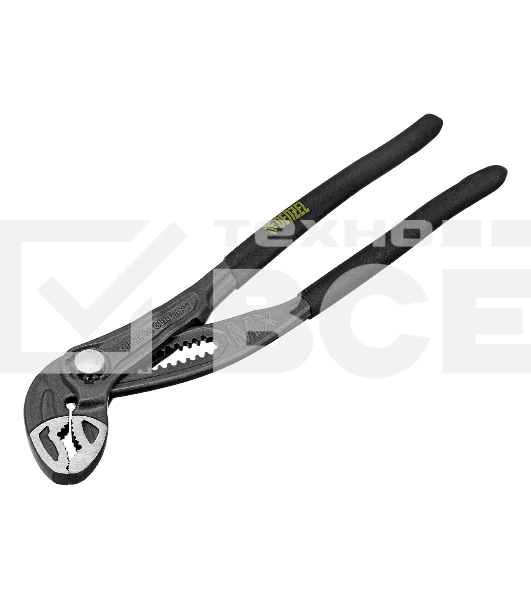 Клещи переставные Denzel кнопочный механизм, обливные рукоятки, 250 мм