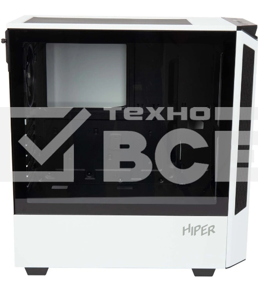 Компьютерный корпус Hiper PW81 белый без БП ATX 3x120мм 2xUSB2.0 2xUSB3.0 audio bott PSU