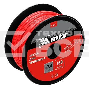 Леска для триммера звезда 2,4 мм х 160 м, на катушке MTX