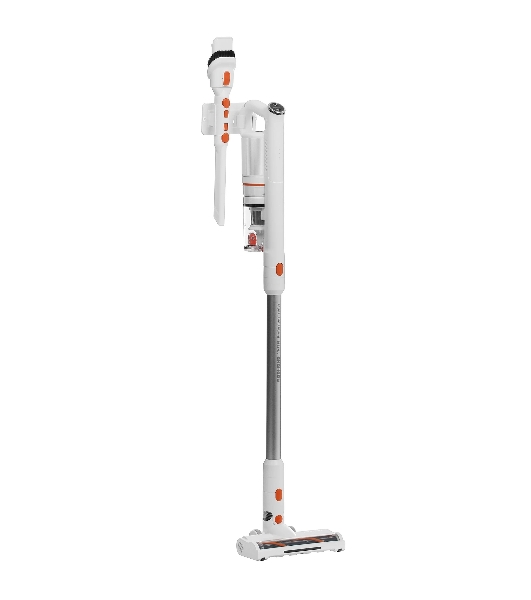 Пылесос вертикальный Redmond VH1318 белый/оранжевый, питание от аккумулятора, 200 Вт, уборка сухая, пылесборник 0,3 л