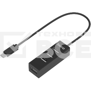 Разветвитель USB-C Buro BPH-C-1906 4порт. черный