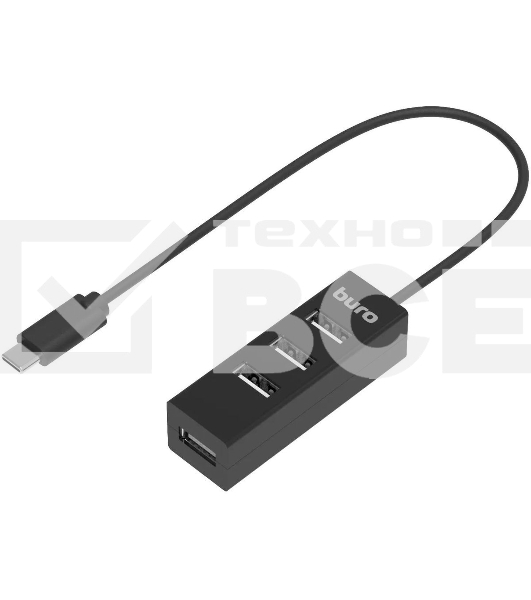 Разветвитель USB-C Buro BPH-C-1906 4порт. черный