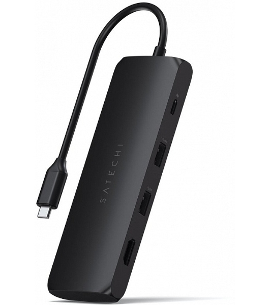 Док-станция (USB-хаб) Satechi ST-UCHSEK USB-C Hybrid Multiport Adapter (with SSD Enclosure M.2 SATA, 2xUSB 3.1, USB Type-C, HDMI), черный