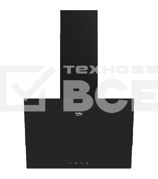 Вытяжка наклонная Beko BHCA69642BH черный, 60 см, 600 куб. м/ч, 69 дБ