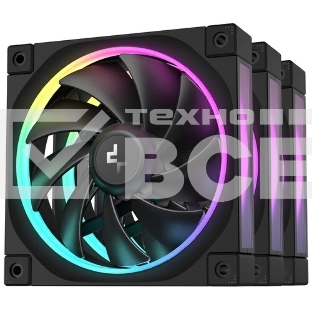 Комплект вентиляторов для корпуса DEEPCOOL FL12-3 IN 1 черный, 120 мм, 2150 об/мин, 32 дБ, 4 pin