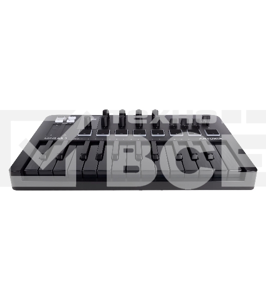 Клавиатура MIDI [231503] Arturia [MiniLAB 3 Deep Black] 25 клавиш, 8 энкодеров, 8 RGB пэдов, 8 фейдеров, дисплей, сенсорные регуляторы Pitch/Modulation, MIDI-выход, 1/4