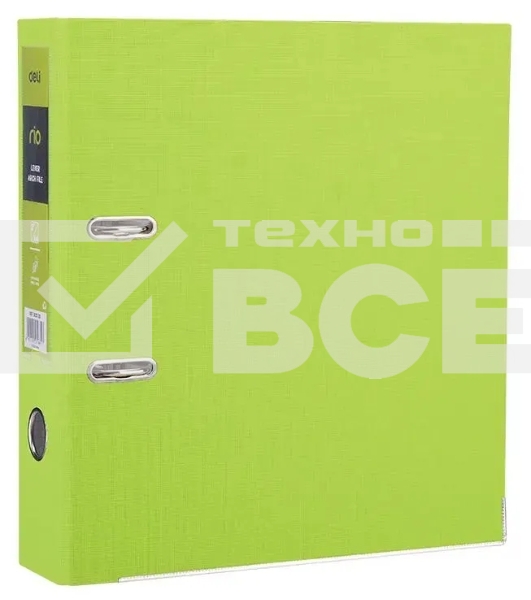 Папка-регистратор Deli EB20160 A4 75мм, полипропилен/бумага зеленый разборная, сменный карман на корешке