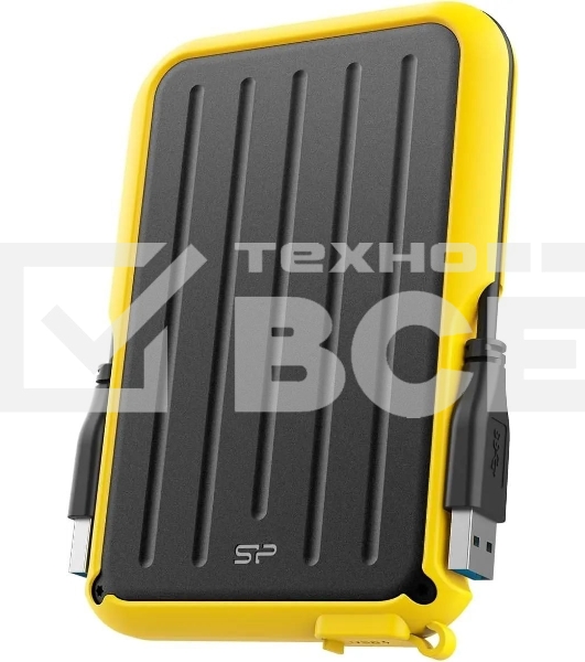 Внешний HDD 2.5' 2.0Tb Silicon Power Armor A66 SP020TbPHD66SS3Y черно-желтый (USB3.2, прорезиненный, противоударный MIL-STD-810G, пыле-влагозащищенный IPX4)