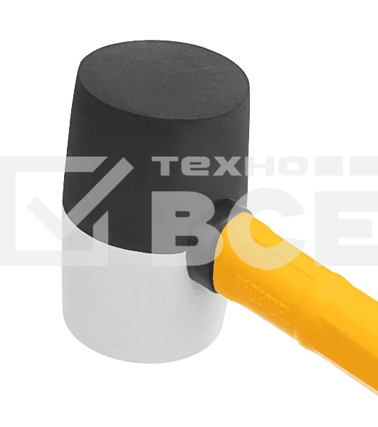 Киянка резиновая Denzel 225 г, черно-белая, фибергласовая рукоятка c TPR покрытием