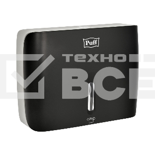 Диспенсер бумажных полотенец Puff-5145Bl черный, с замком, ABS-пластик