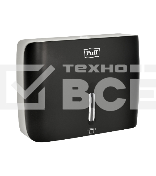 Диспенсер бумажных полотенец Puff-5145Bl черный, с замком, ABS-пластик