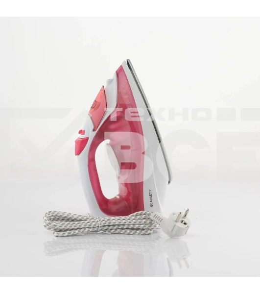 Утюг Scarlett SC-SI30K56 розовый, 2400; Световой индикатор работы: Да; Регулируемый пар до г/мин: 35; Паровой удар до г/мин: 140; Резервуар для воды, мл: 280; Функция разбрызгивания воды: Да; Терморегулятор: Да; Вертикальное отпаривание: Да; Регулировка с