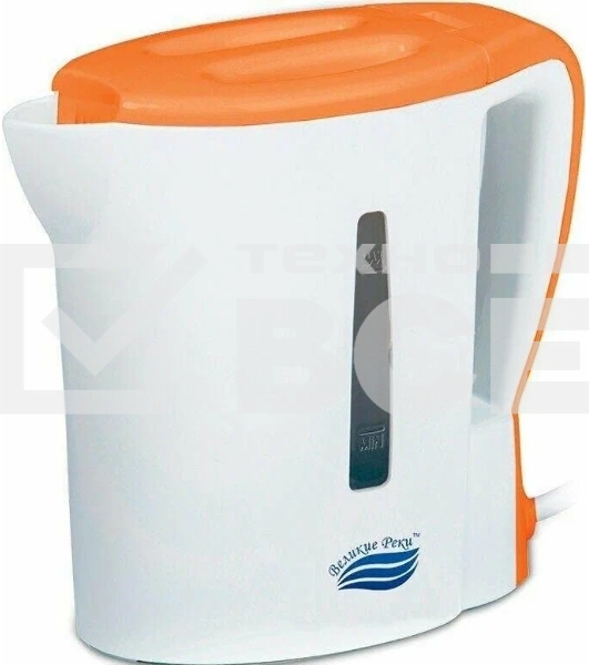 Чайник электрический Великие Реки Мая-1 бело-оранжевый