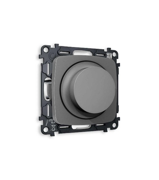 Комплект механизма светорегулятора универсального OMEGA Антрацит серый 25-600W/LED 5-300W QUANT (OP6555, VM136) MO655510