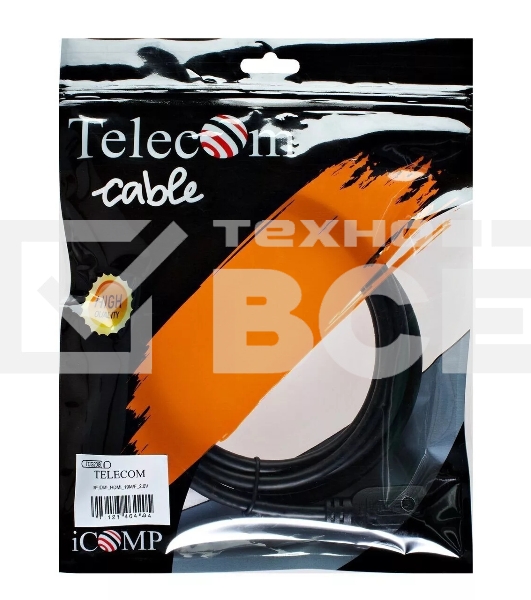 Кабель Telecom HDMI-19M --- HDMI-19M ver 2.0+3D/Ethernet,2 фильтра 2m <TCG200F-2M> 