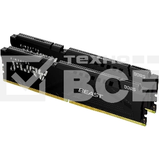 Оперативная память Kingston Fury Beast, DDR5, 64GB (2x32GB), 5200MHz, CL36, с радиатором, черный
