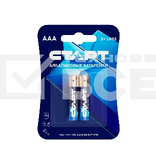 Батарейки СТАРТ LR03-BL2 BLUE 40/720, AAA, 2 шт. в блистере