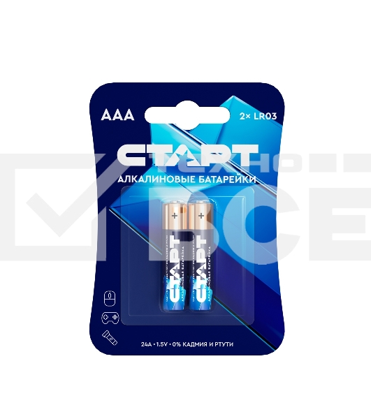 Батарейки СТАРТ LR03-BL2 BLUE 40/720, AAA, 2 шт. в блистере