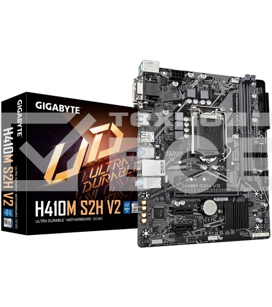 Материнская плата Gigabyte H410M S2H V2 2.1, LGA 1200, Intel H470, 2xDDR4, 4xSATA, 1xM.2, 1xPCIe 3.0 x16, 2xPCIe x1, 1xHDMI, 1xDVI-D, 1xVGA, 1x 1Gb LAN, 2xUSB-A 3.2 Gen 1, 4xUSB-A 2.0, 3x3.5 мм, 7.1, mATX
