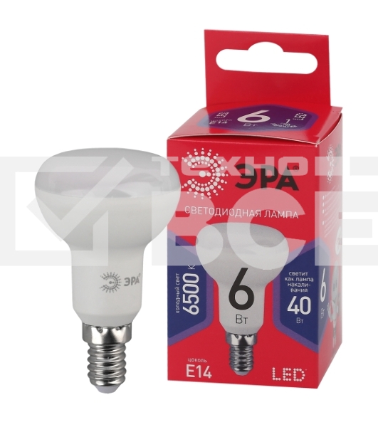 Лампочка светодиодная ЭРА RED LINE LED R50-6W-865-E14 R Е14 / Е14 6Вт рефлектор холодный дневной свет