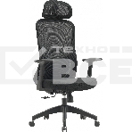 Кресло компьютерное Cactus CS-MC515-BK черный, сиденье черный, сетка/ткань, с подголов. крестов. пластик, пластик черный, фото 1