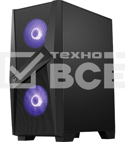 Компьютерный корпус MSI MAG FORGE 100M / mid-tower, ATX, tempered glass side panel / 2x RGB 120mm & 1x 120mm fans inc. / MAG FORGE 100M