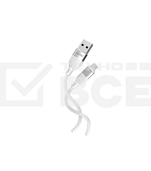 Кабель Smartbuy (iK-12-S72w) S72 MicroUSB белый, 2.4 А, сил., 1м
