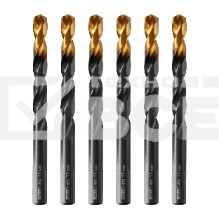 Сверло по металлу Denzel 11 мм, HSS-Tin, Golden Tip, 6 шт.