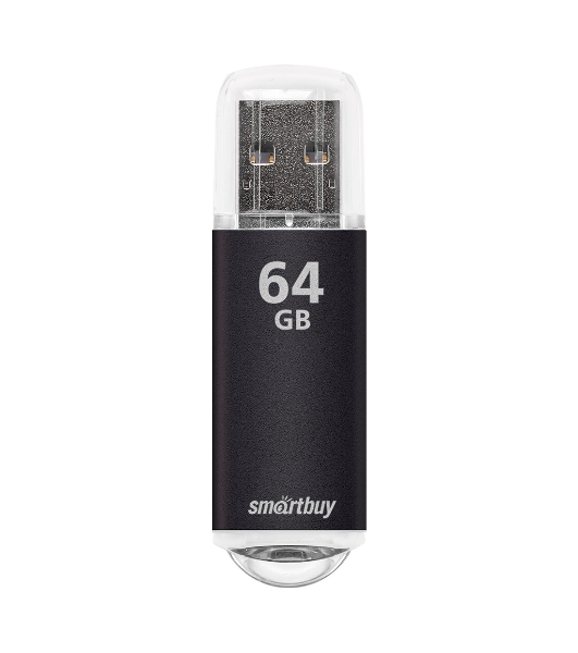 Флешка USB SmartBuy V-CUT black (SB64GbVC-K), 64Gb, USB 2.0, R/W 25/15, черный