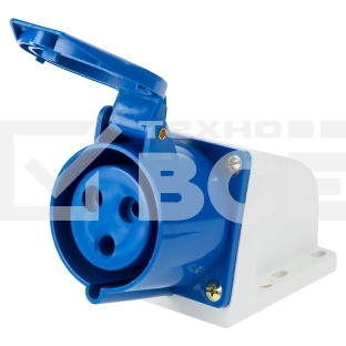 Розетка Rexant 123 стационарная 2Р+РЕ 32А 220В IP44