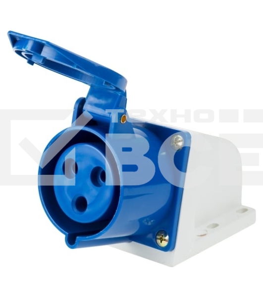 Розетка Rexant 123 стационарная 2Р+РЕ 32А 220В IP44