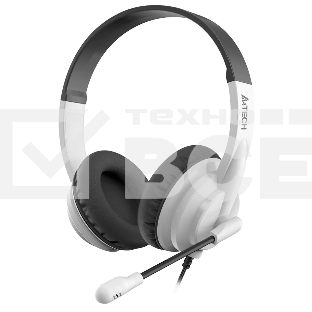 Гарнитура проводная с микрофоном A4Tech HU-10 черный/белый 2м накладные USB оголовье