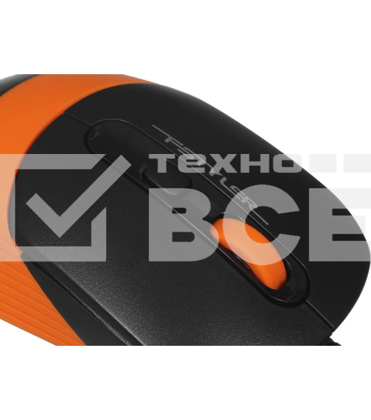 Мышь проводная A4Tech Fstyler FM10 черный/оранжевый, 1600 dpi, USB, кнопки - 4