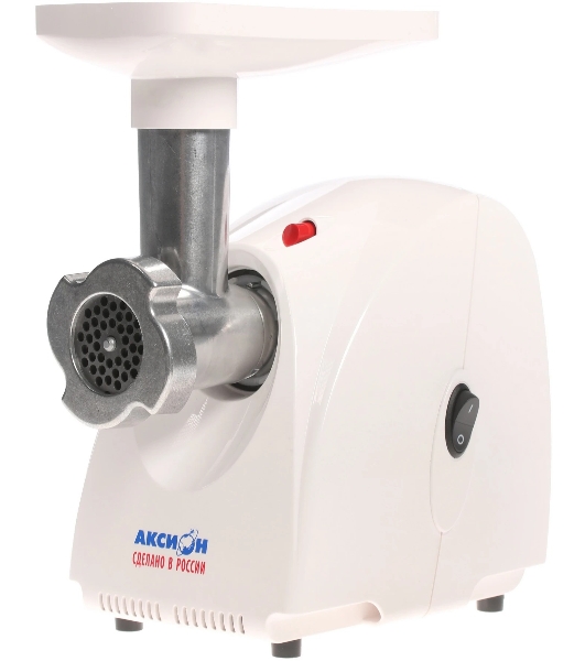 Мясорубка электрическая Аксион М32.01 белый, 1500 Вт, 1.7 кг/мин, защита от перегрузки, насадки - 4