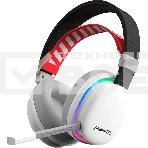 Гарнитура Marvo HG9069W Monka Echo белый, беспроводная + проводная, радиоканал, до 10 ч, подсветка, совместимость с PS5, Xbox, фото 1