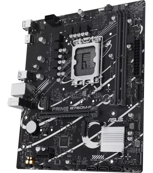 Материнская плата ASUS PRIME B760M-F, LGA 1700, Intel B760, 2xDDR5, 4xSATA, 2xM.2, 1xPCIe 4.0 x16, 1xPCIe 3.0 x1, 1xHDMI, 1x1Gb LAN, 4xUSB-A 5Gbps, 2xUSB-A 2.0, 7.1, mATX