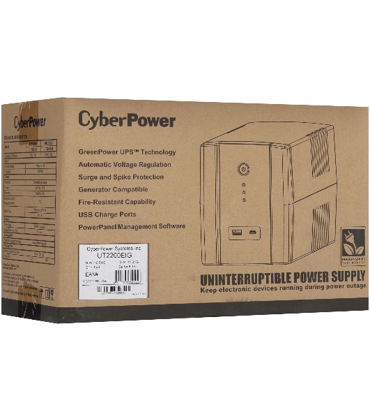 Источник бесперебойного питания CyberPower UT2200EIG/2200 ВА/1320 Вт/6 х IEC 320 C13 (компьютерная)