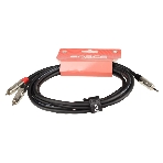 Кабель аудио FORCE FLC-18/31/8' TRS mini Jack - 2xRCA, высококачественный стерео, используется для подключения смартфонов к профессиональным аудио устройствам, диаметр 6 мм, профессиональные металлические разъемы, длина 3 м, фото4