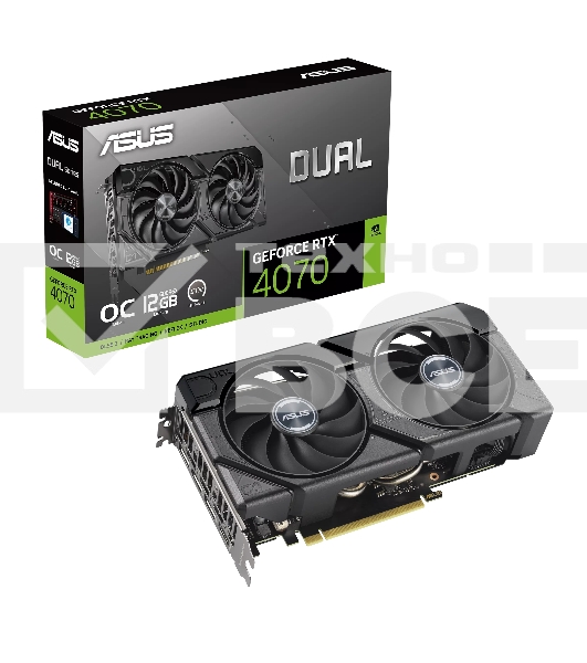 Видеокарта Asus DUAL-RTX4070-O12G-EVO RTX4070 12Gb 192bit GDDR6X 2520/21000 HDMIx1 DPx3 HDCP Ret 90YV0J15-M0NA00
