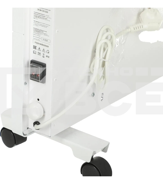 Конвектор электрический Domfy DCW-CH1020 белый, 2000 Вт, 30 м2, термостат