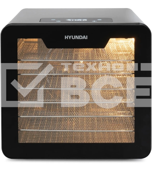 Сушка для фруктов и овощей Hyundai HYFD-8802 14под. 600Вт серебристый