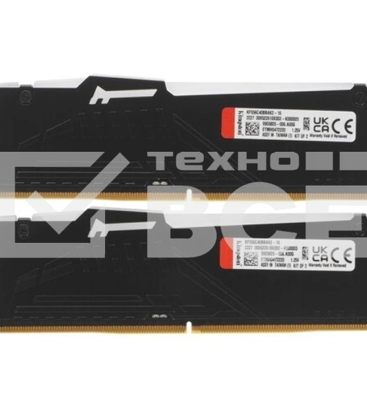 Оперативная память Kingston Fury Beast, DDR5, 16GB (2x8GB), 5600MHz, CL40, с радиаторами, RGB, черный